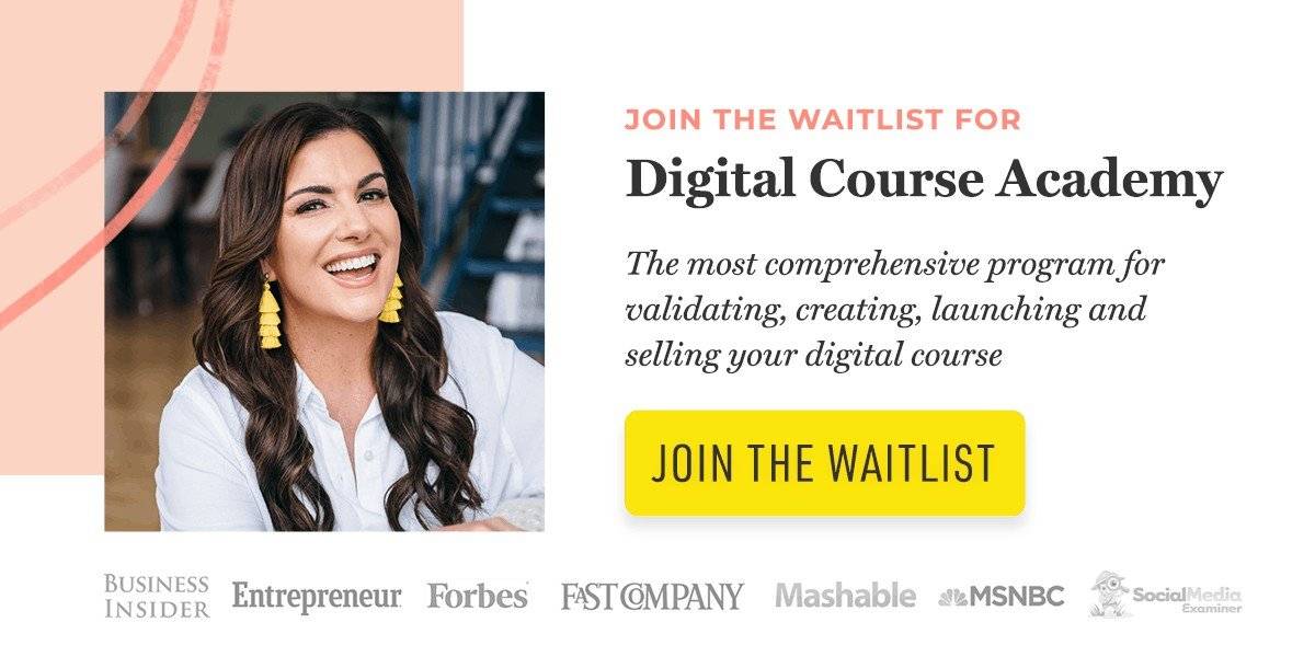 Join Amy Porterfield's Digital Course Academy review Waitlist for building a profitable digital course