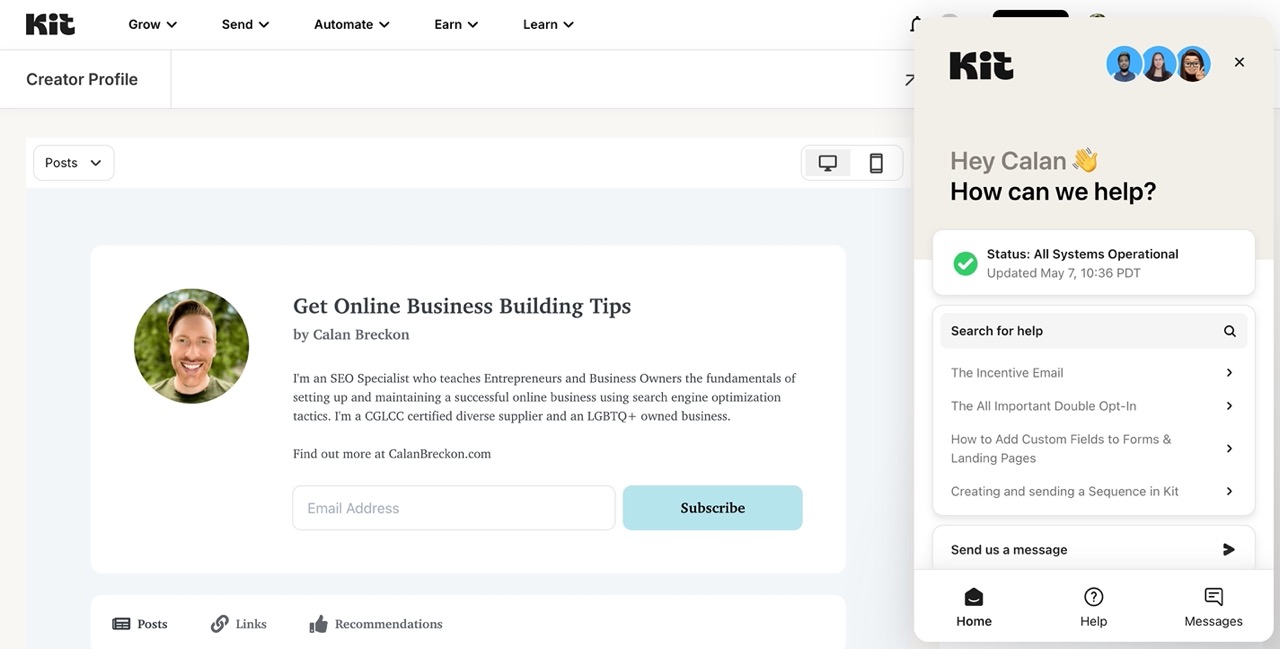 kit Support channels with documentation and tutorials and live chat support