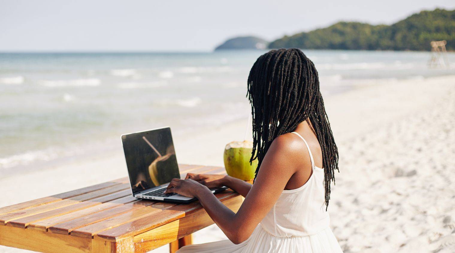 A person working remotely