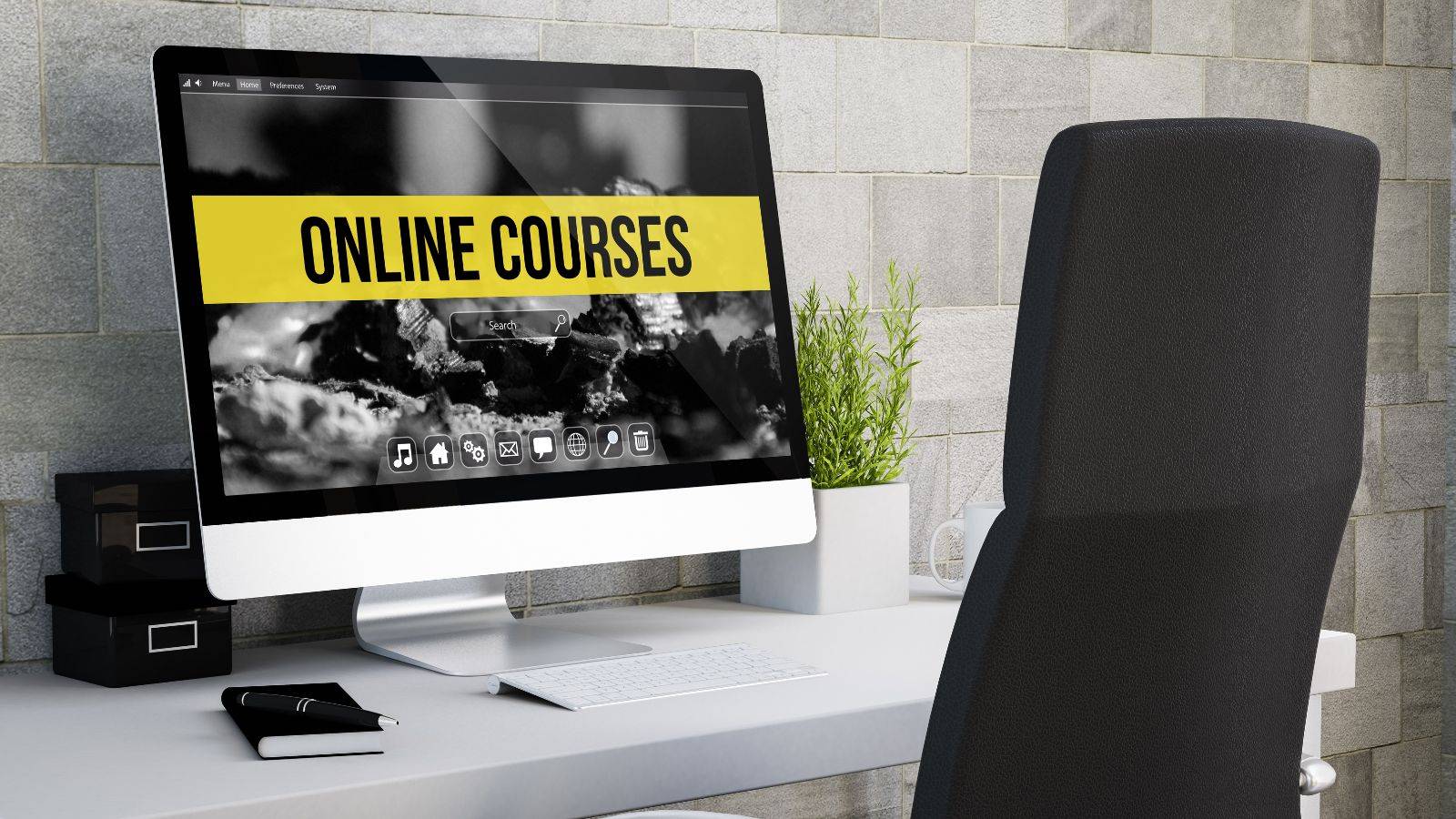 A person teaching an online course
