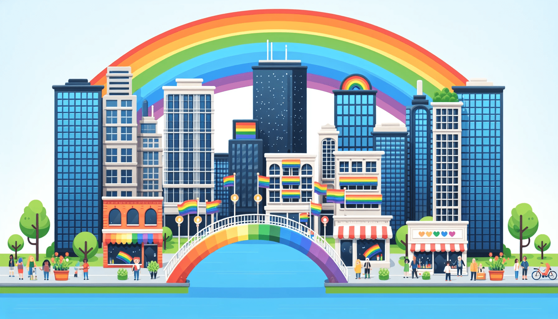 Illustration representing supplier diversity and inclusion promoted by Canadian LGBTQ Chamber of Commerce