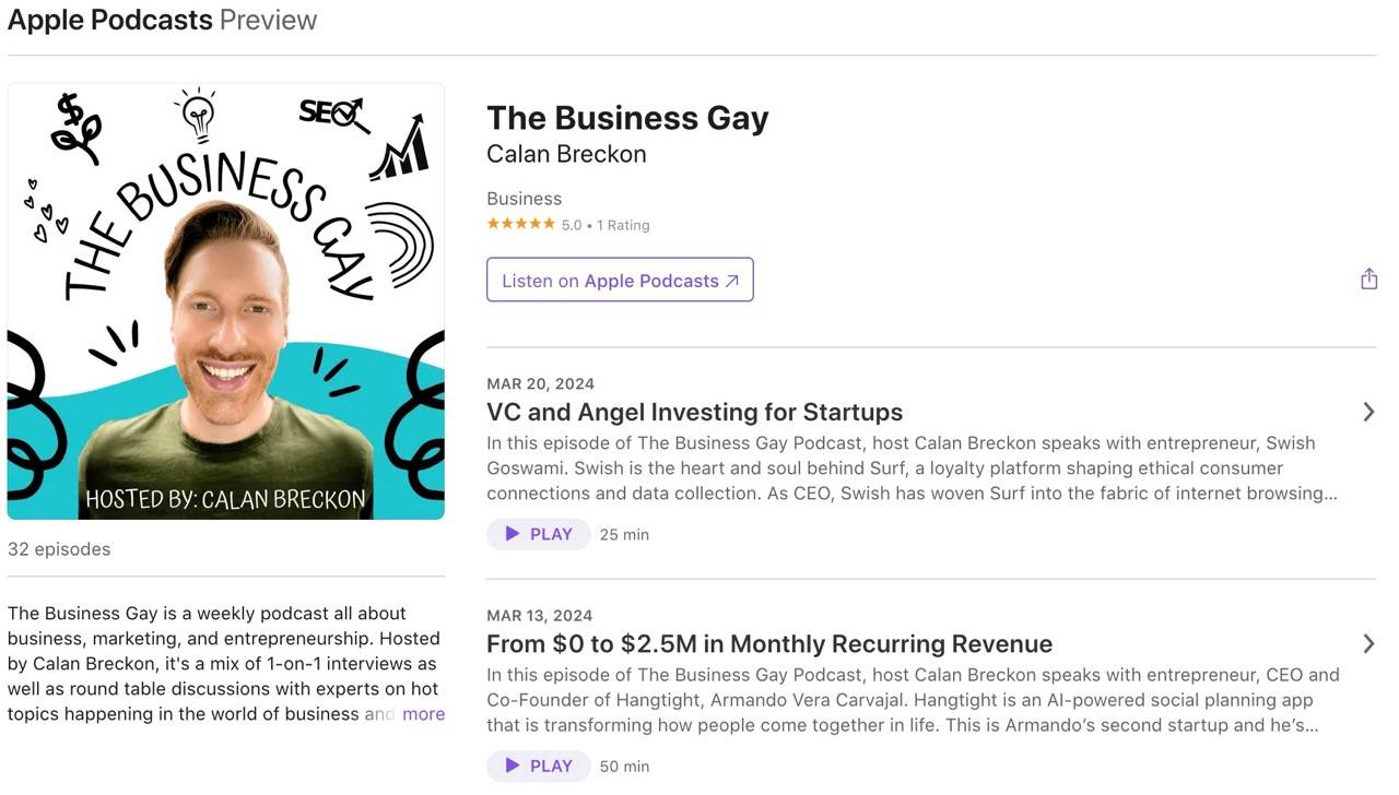 Listen to The Business Gay Podcast on Apple Podcasts - entrepreneur resources