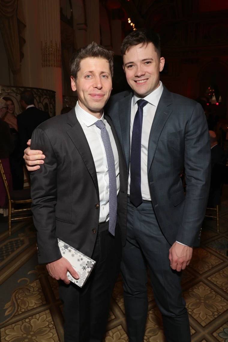 Sam Altman pictured with his husband - Oliver Mulherin