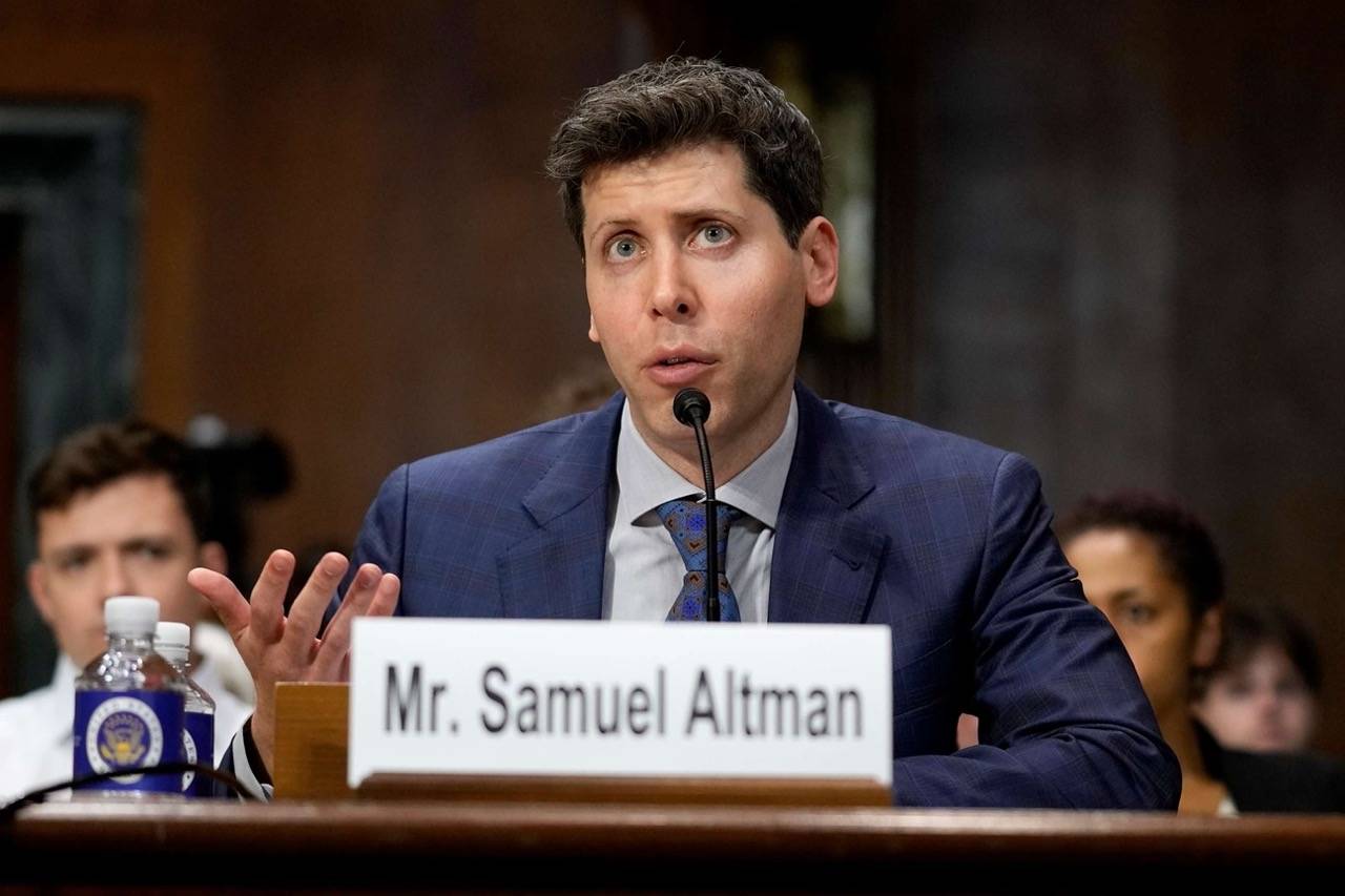 Sam Altman testifying before the Senate. Photo Source: ABC News.