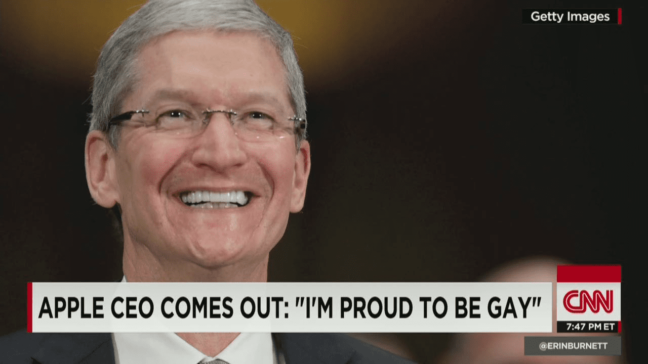 Tim Cook comes out - credit: Getty Images CNN