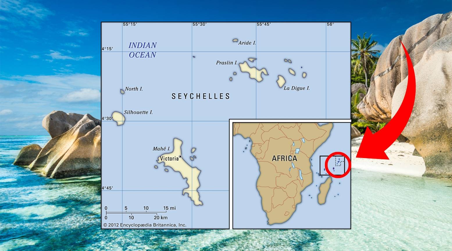 the seychelles on a map