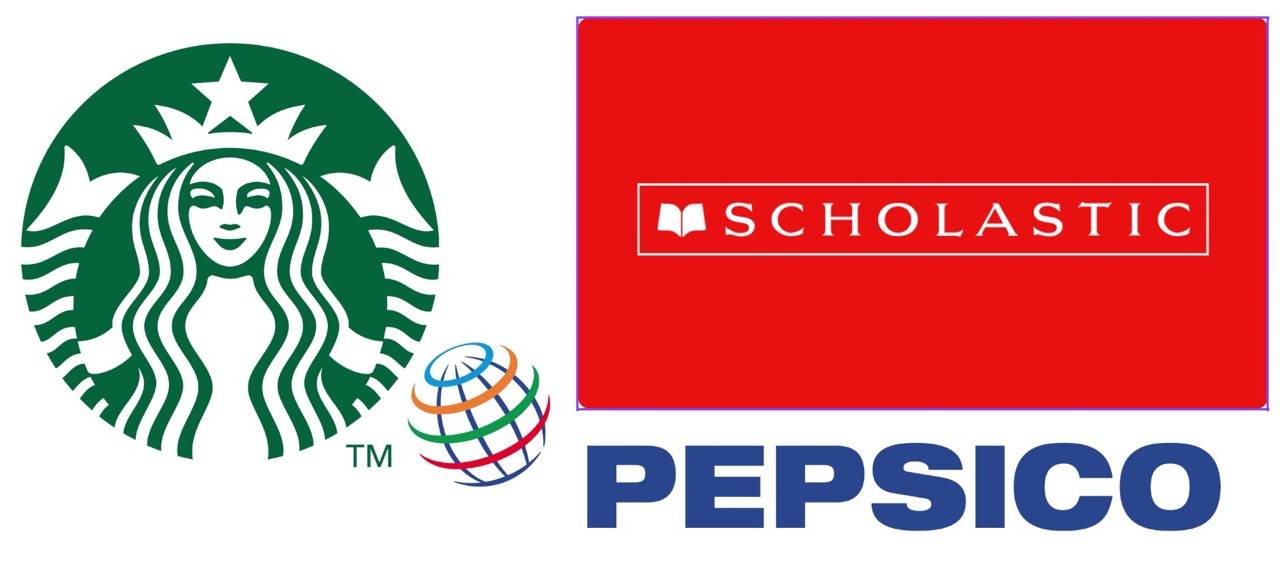 Starbucks Logo, PepsiCo, Scholastic